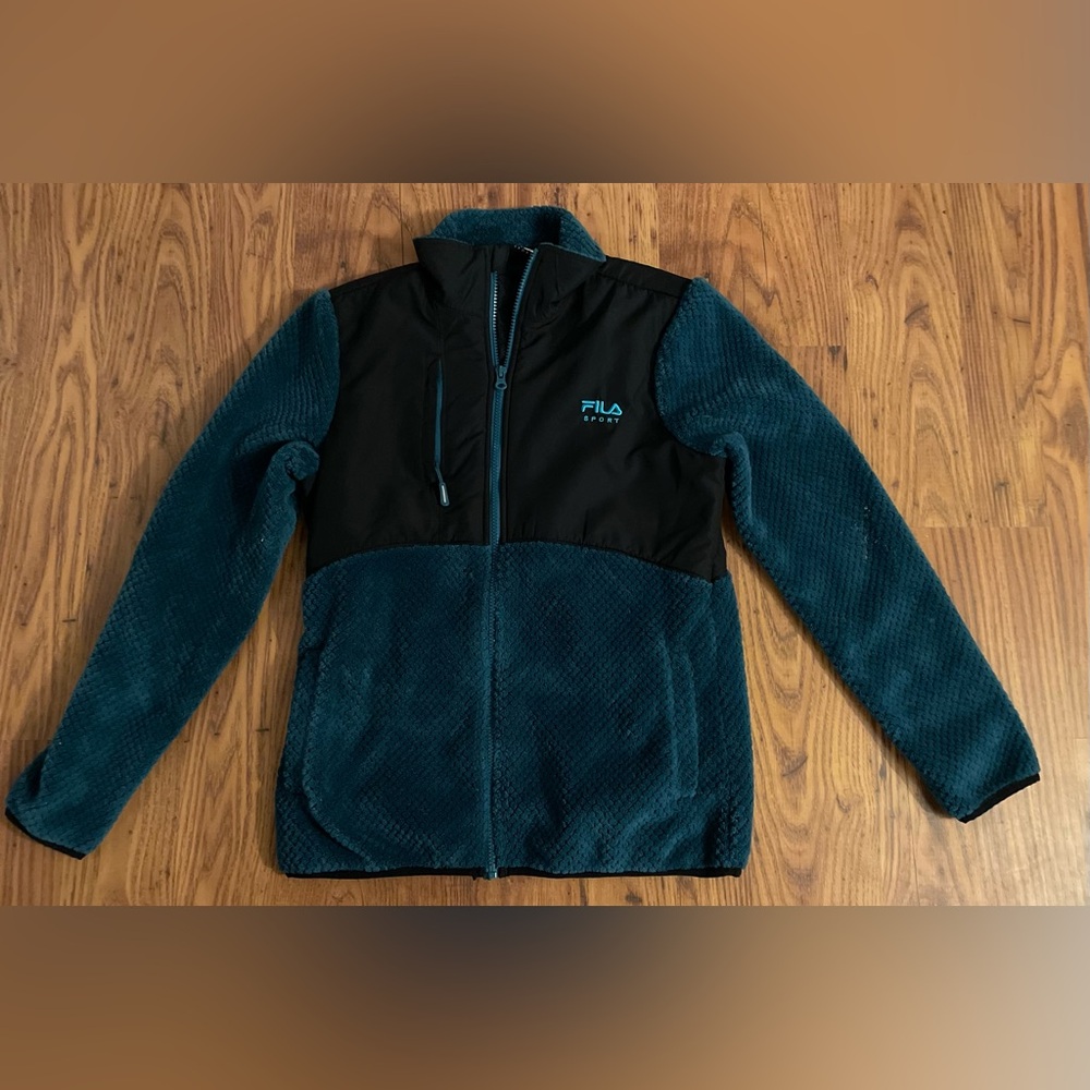 Fila Teal and Black Zip Fleece Jacket